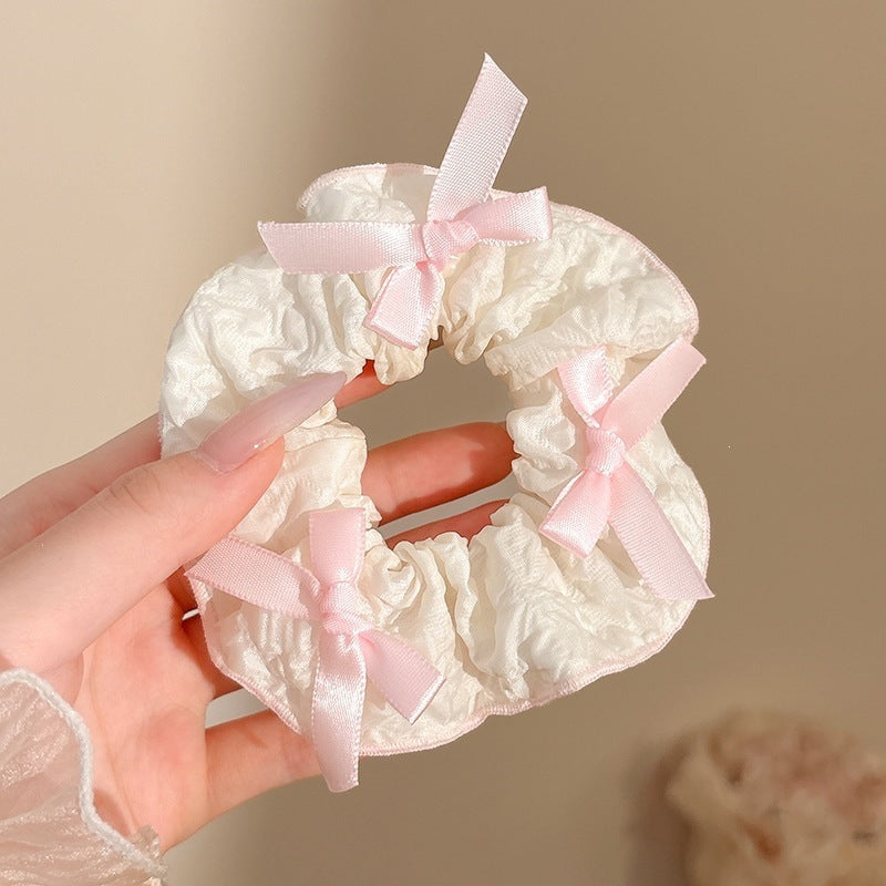 Sweet Pink Bow & Floral Hair Scrunchies Collection