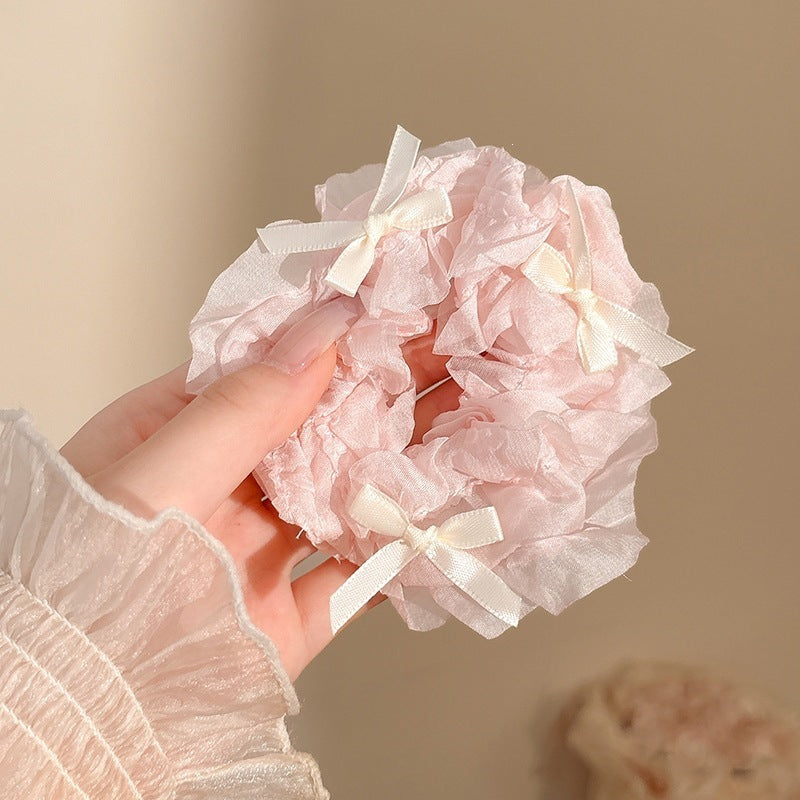 Sweet Pink Bow & Floral Hair Scrunchies Collection