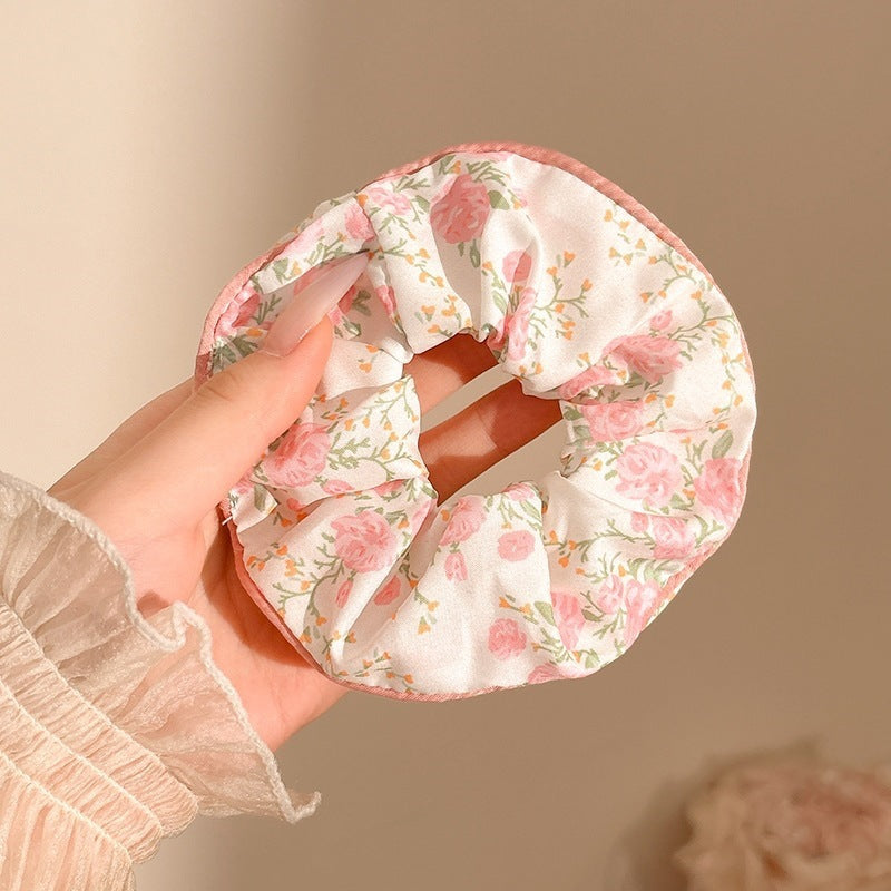 Sweet Pink Bow & Floral Hair Scrunchies Collection