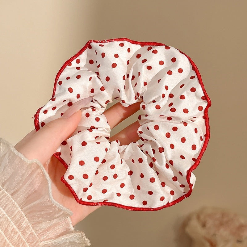 Vintage Red Bow & Floral Hair Scrunchies Collection