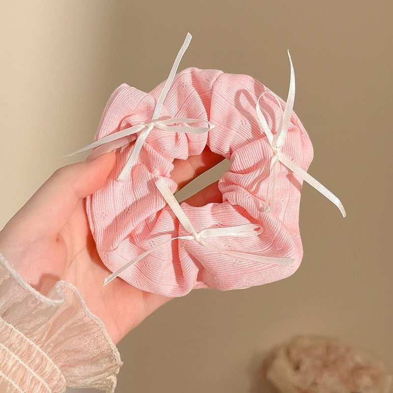 Sweet Pink Bow & Floral Hair Scrunchies Collection