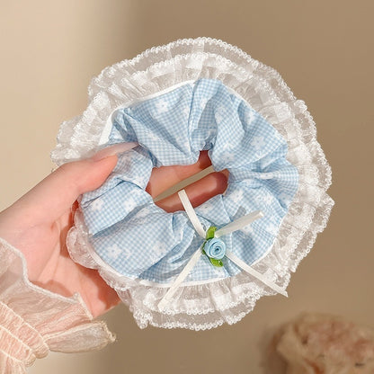 Cozy Blue Aesthetic Hair Scrunchies