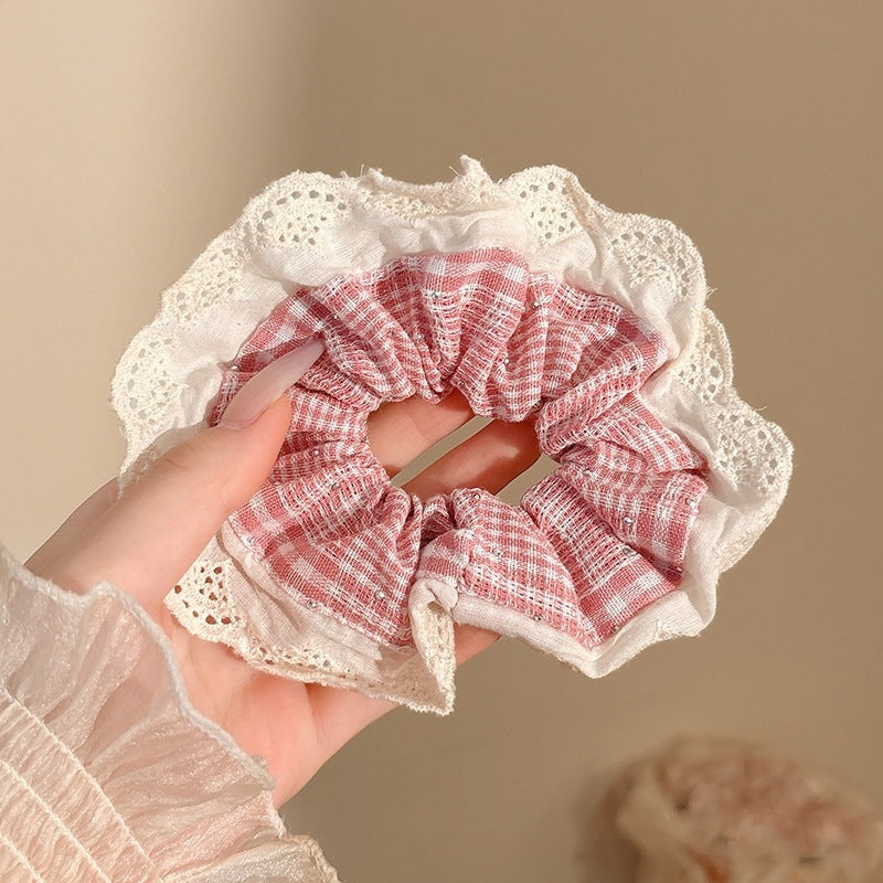 Vintage Red Bow & Floral Hair Scrunchies Collection