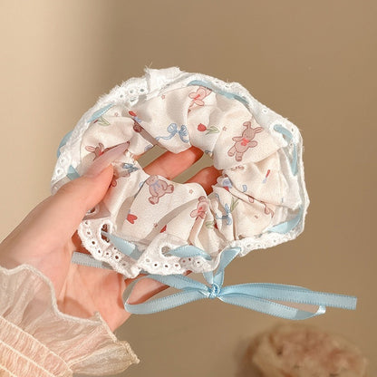 Cozy Blue Aesthetic Hair Scrunchies