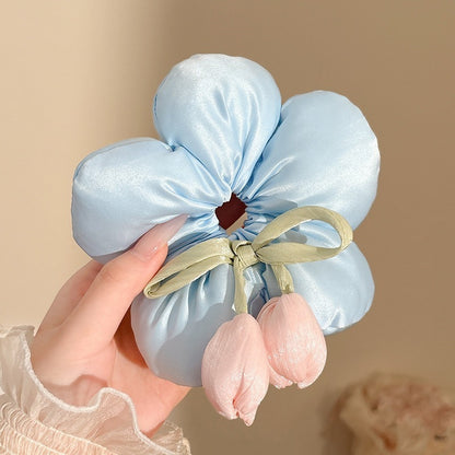 Cozy Blue Aesthetic Hair Scrunchies