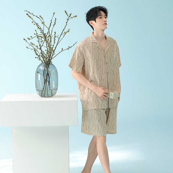 Sandy Shores · Double-Layer Gauze Short Sleeve Pajama Set