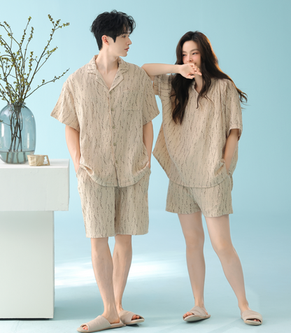 Sandy Shores · Double-Layer Gauze Short Sleeve Pajama Set