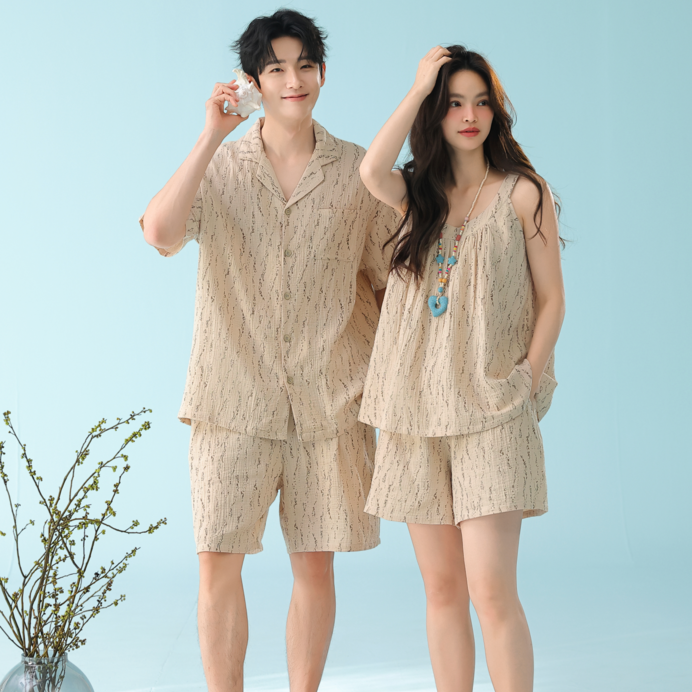 Sandy Shores · Double-Layer Gauze Short Sleeve Pajama Set