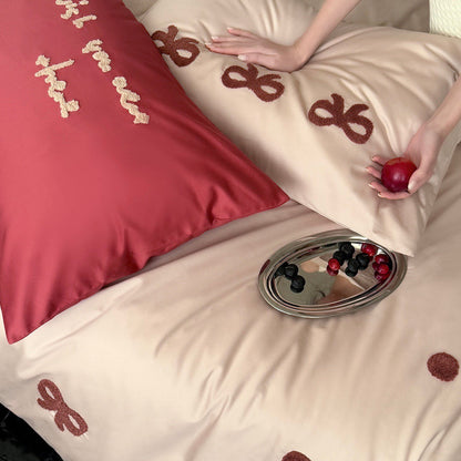 Scarlet Love Letter · 100s Long Staple Cotton Bedding Set