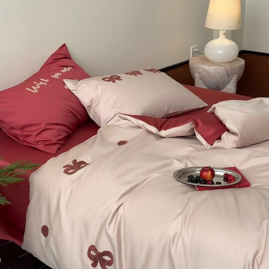 Scarlet Love Letter · 100s Long Staple Cotton Bedding Set