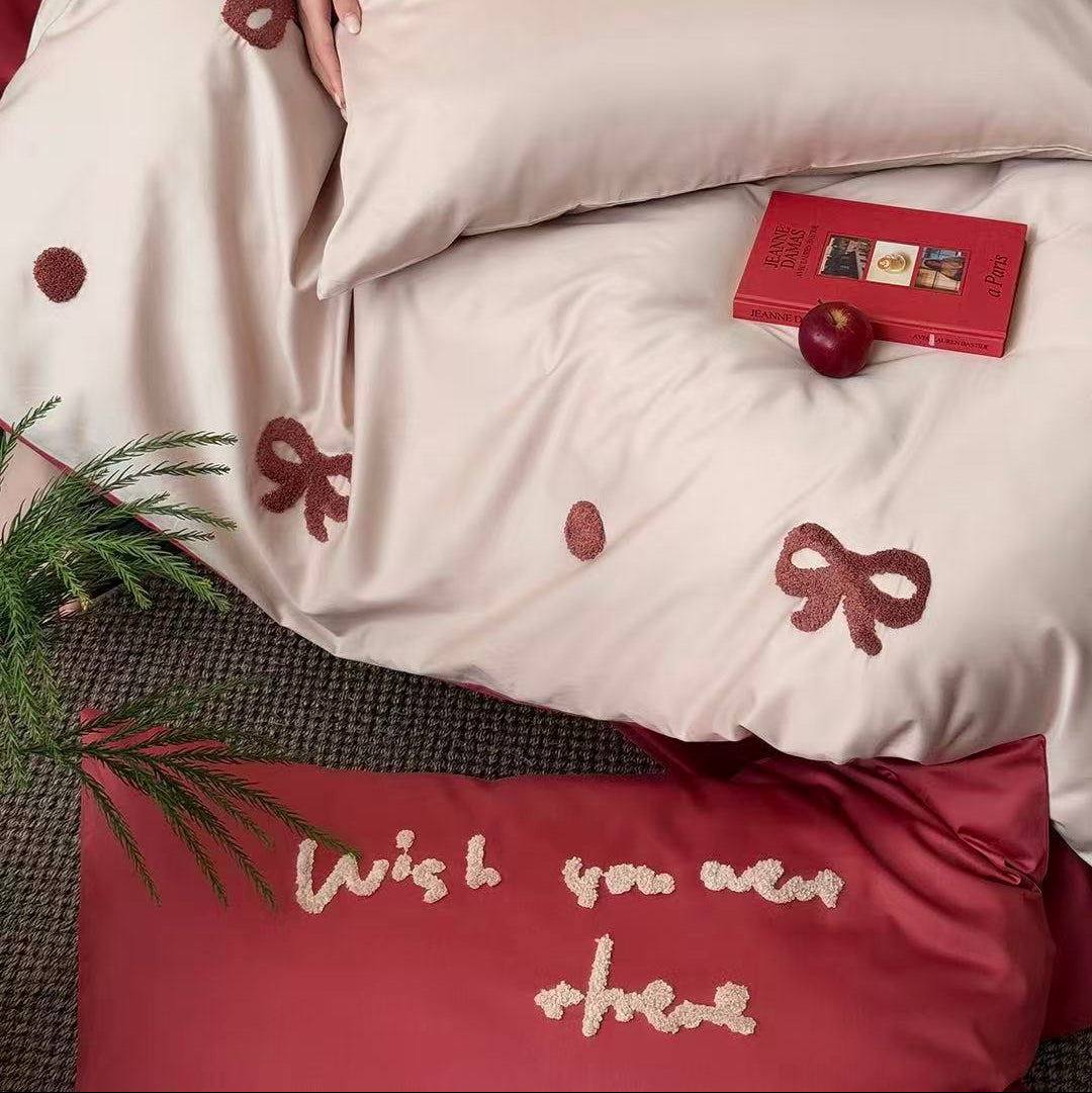 Scarlet Love Letter · 100s Long Staple Cotton Bedding Set