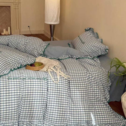 Morning Mist Gingham · 100% Soft Washed Cotton Bedding