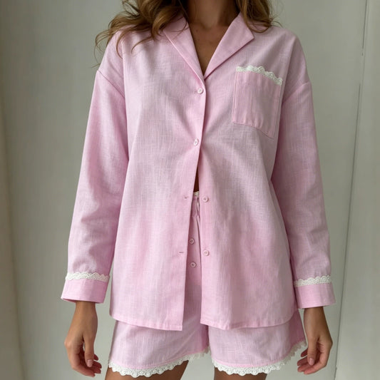 Silent Bloom · Elegant Minimalist Sleepwear Set for Home