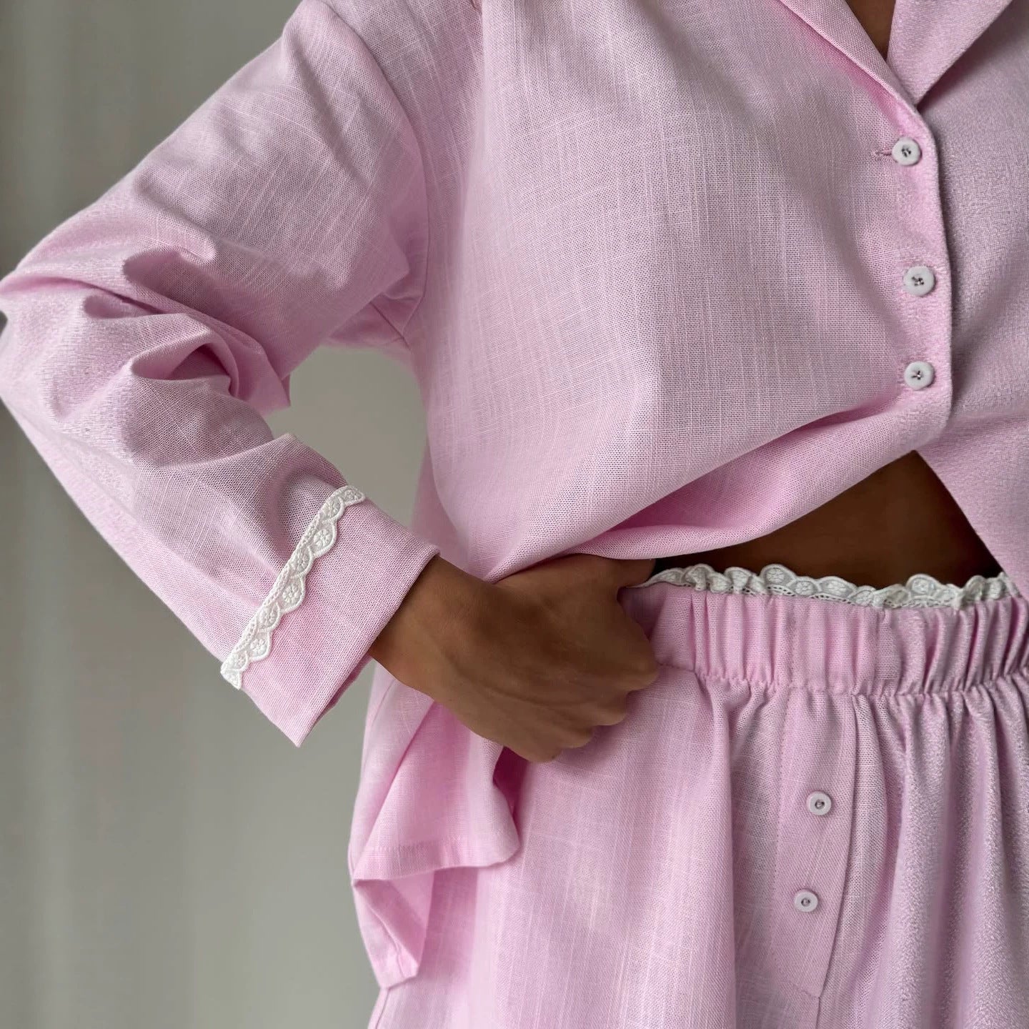 Silent Bloom · Elegant Minimalist Sleepwear Set for Home