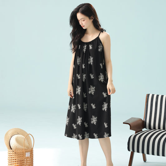 Snowfall Night · Women's Cotton Pajama Set - Short Sleeve & Shorts / Nightdress