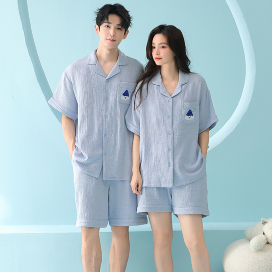Snowy Dream · Double-Layer Gauze Short Sleeve Pajama Set