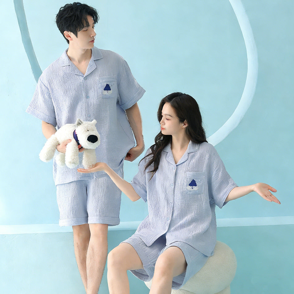 Snowy Dream · Double-Layer Gauze Short Sleeve Pajama Set