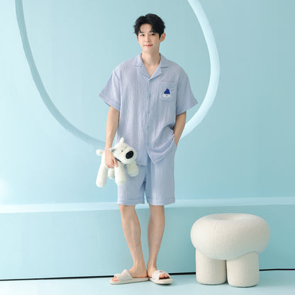 Snowy Dream · Double-Layer Gauze Short Sleeve Pajama Set