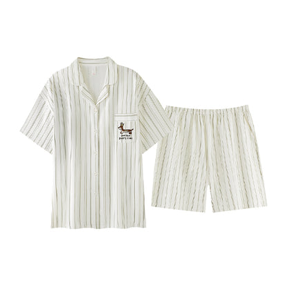 Snuggle Pup  · Couple Cotton Short Sleeve Pajama Set
