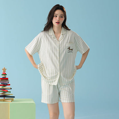 Snuggle Pup  · Couple Cotton Short Sleeve Pajama Set