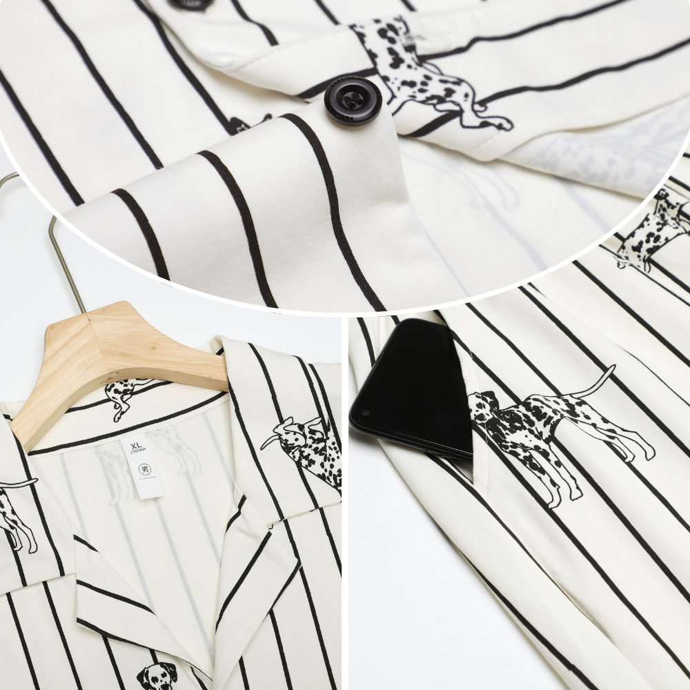 Spotty Stripe · Couple Cotton Long Sleeve Pajama Set