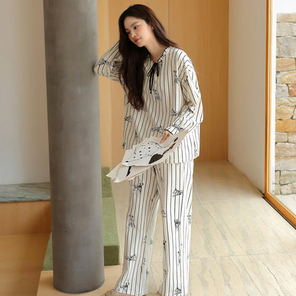 Spotty Stripe · Couple Cotton Long Sleeve Pajama Set