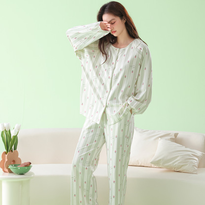 Spring Dew · Women's Cotton Long Sleeve Pajama Set