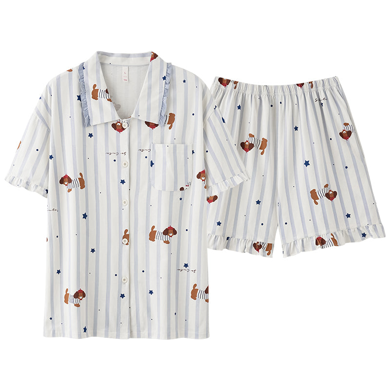Starlit Puppy Dreams · Women's Cotton Pajama Set
