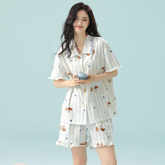 Starlit Puppy Dreams · Women's Cotton Pajama Set