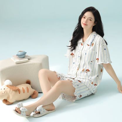 Starlit Puppy Dreams · Women's Cotton Pajama Set
