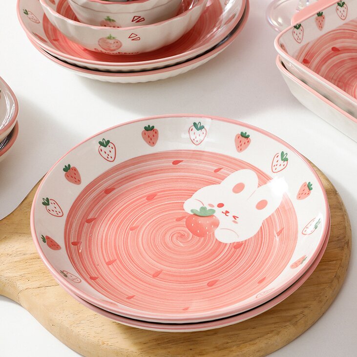 Strawberry Bunny · Ceramic Dinnerware Set