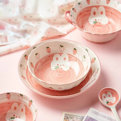 Strawberry Bunny · Ceramic Dinnerware Set