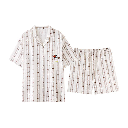 Stripey Dream · Couple Cotton Short Sleeve Pajama Set