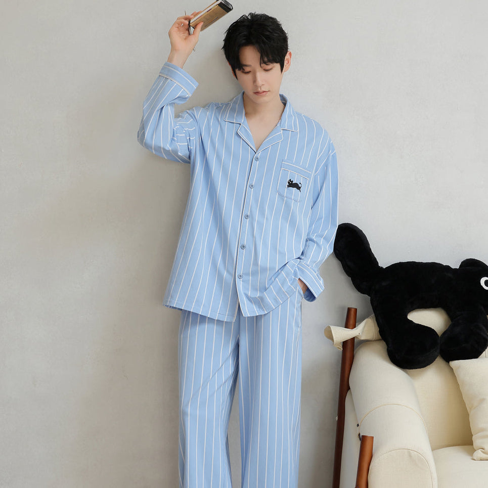 Sunny Kitty · Couple Cotton Long Sleeve Pajama Set