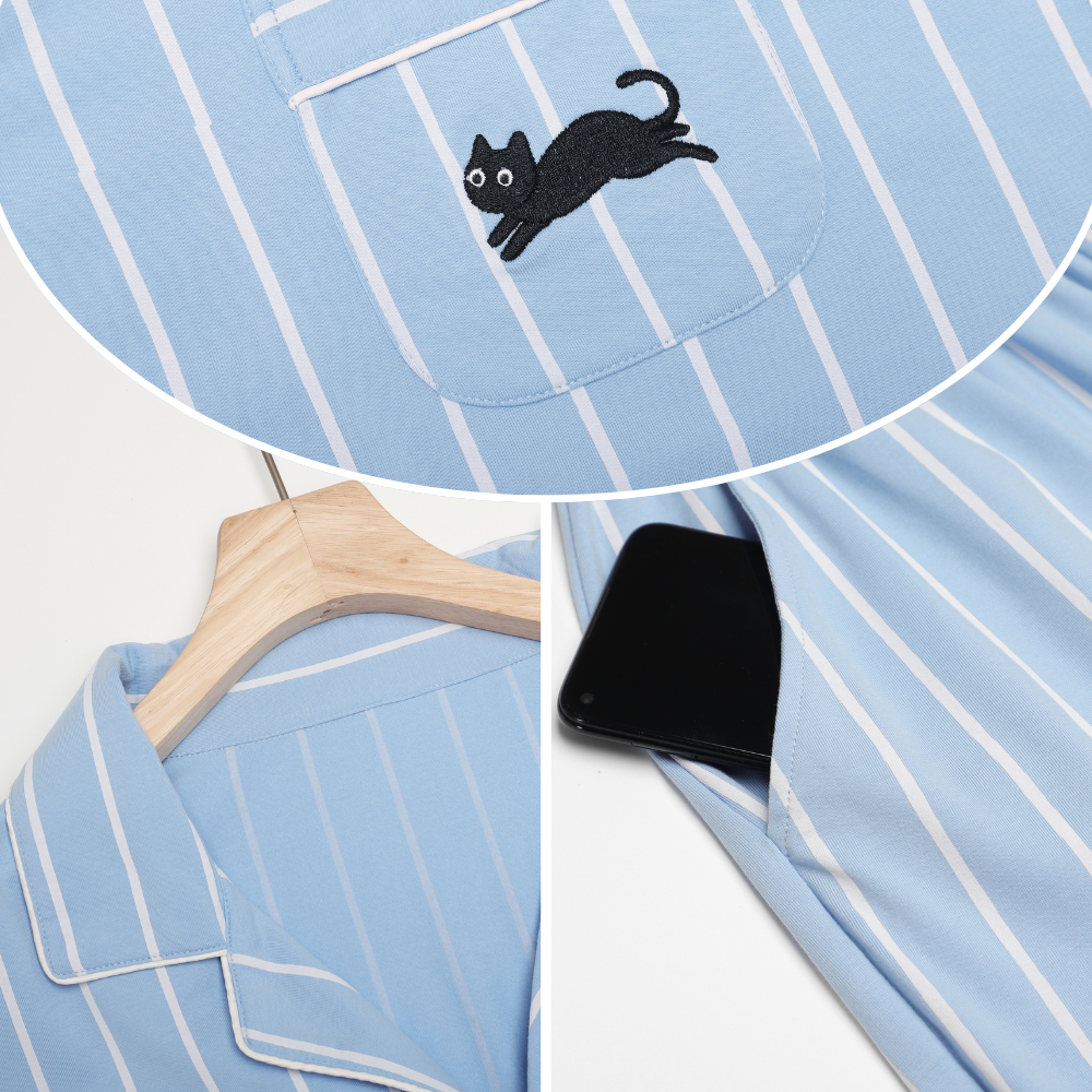 Sunny Kitty · Couple Cotton Long Sleeve Pajama Set