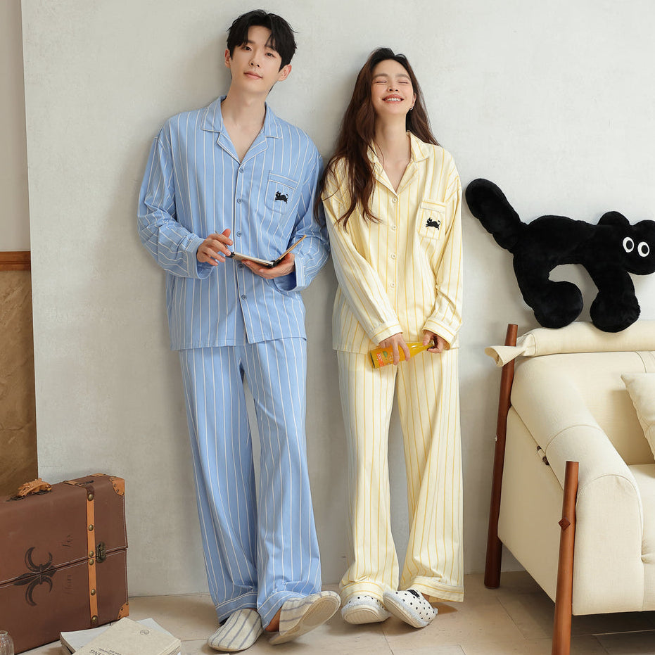 Sunny Kitty · Couple Cotton Long Sleeve Pajama Set