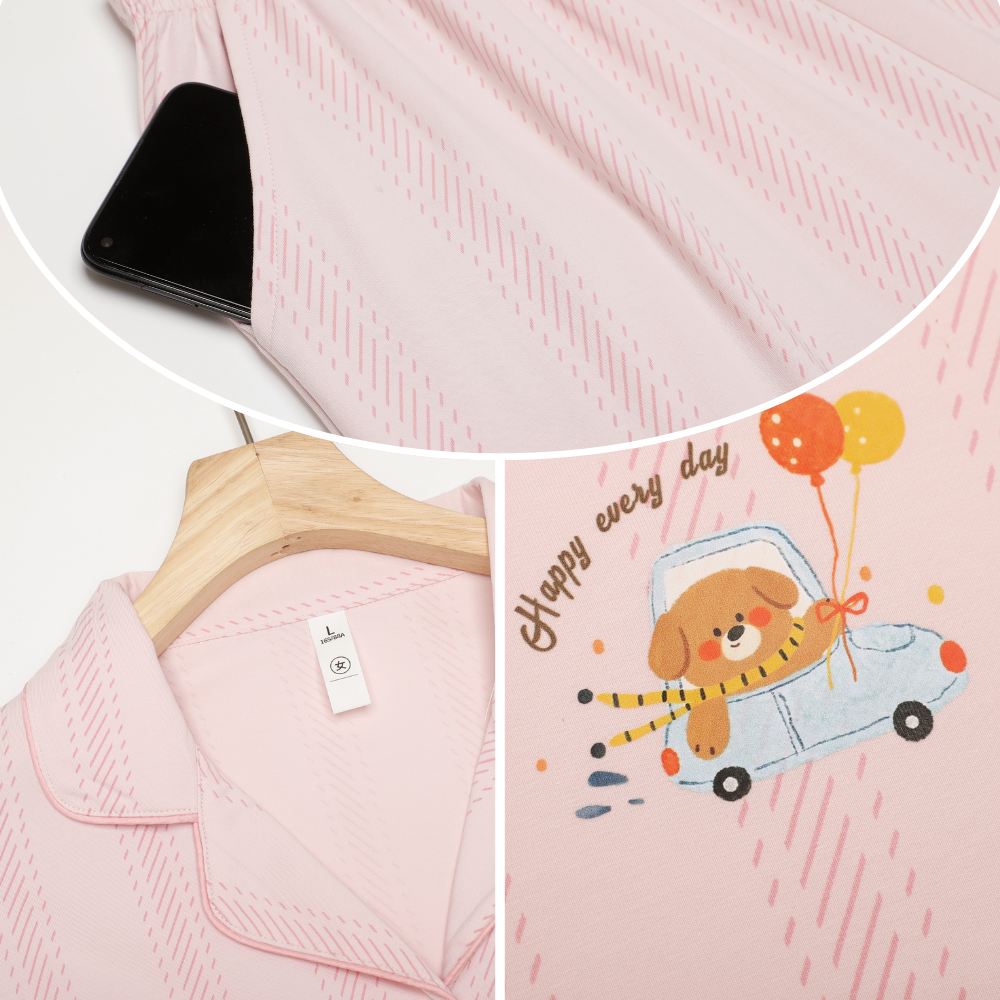 Sweet Balloon · Couple Cotton Long Sleeve Pajama Set
