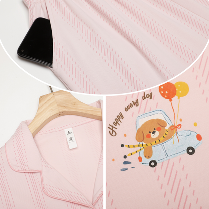 Sweet Balloon · Couple Cotton Long Sleeve Pajama Set