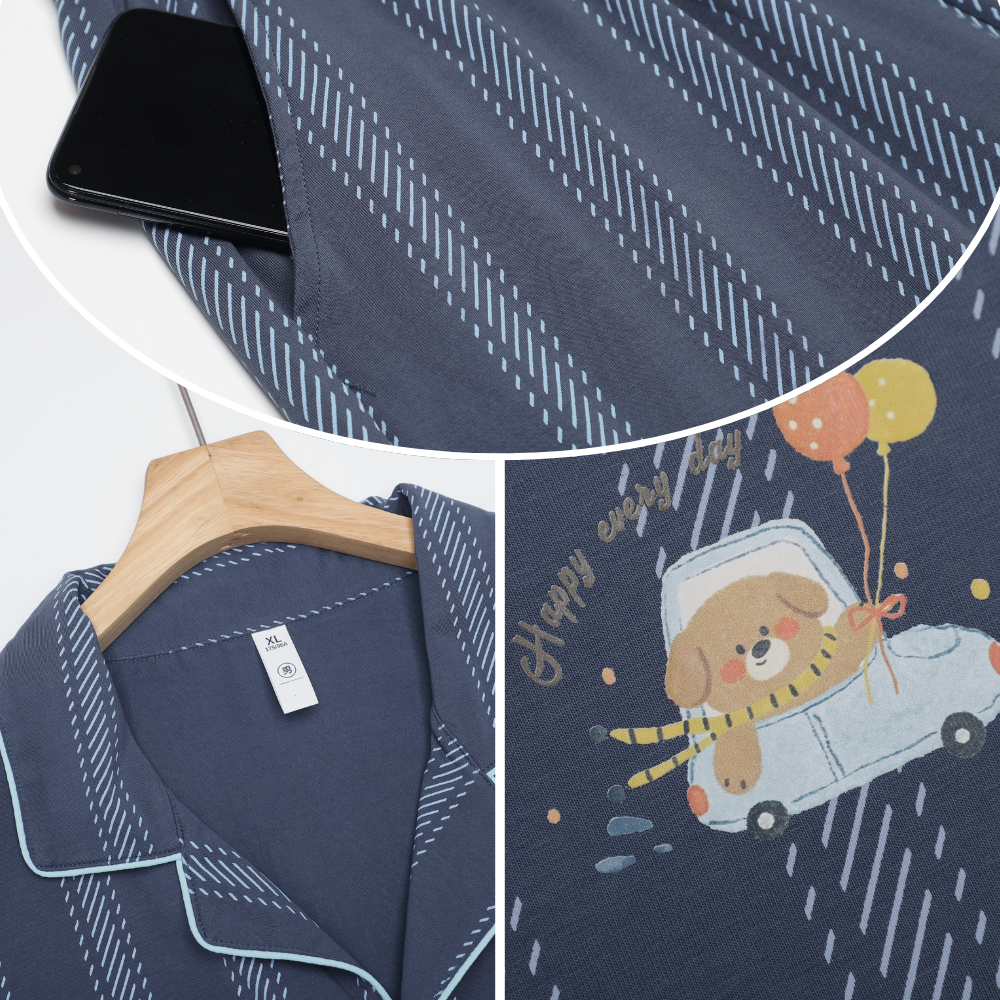 Sweet Balloon · Couple Cotton Long Sleeve Pajama Set