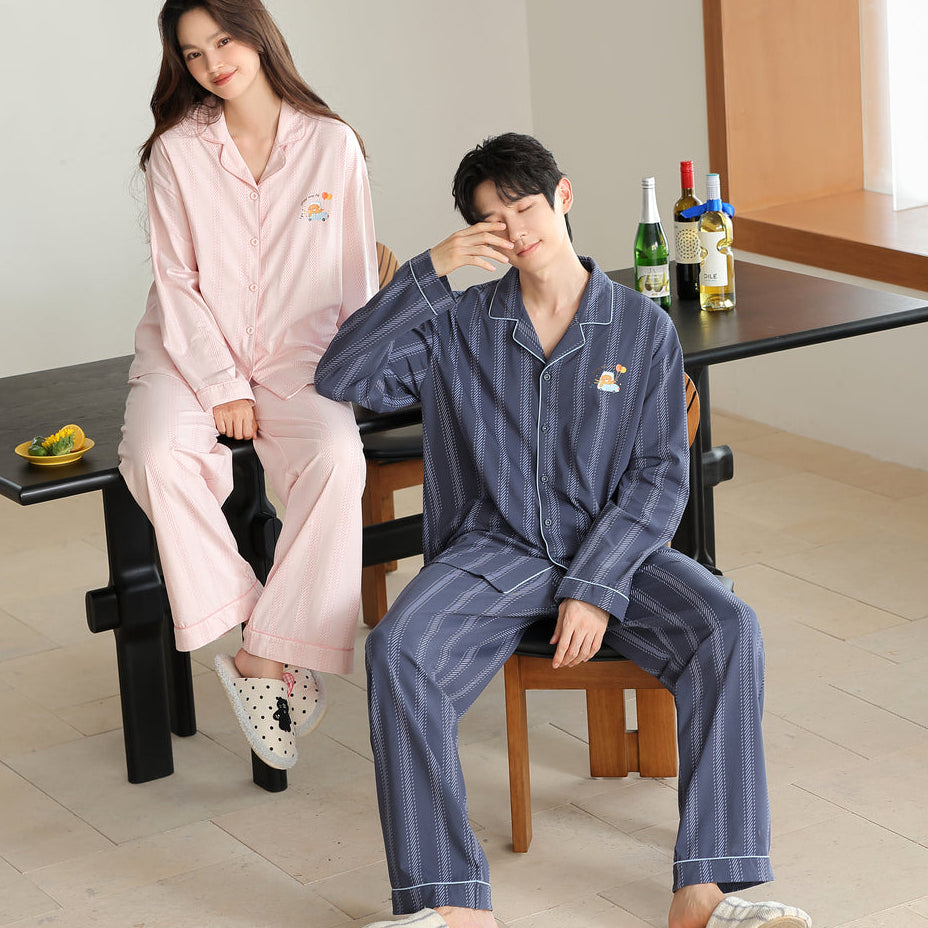 Sweet Balloon · Couple Cotton Long Sleeve Pajama Set
