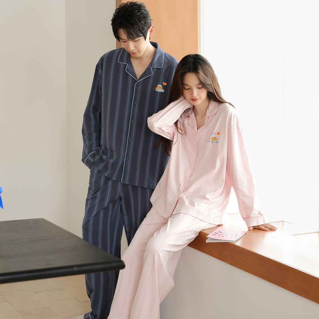 Sweet Balloon · Couple Cotton Long Sleeve Pajama Set