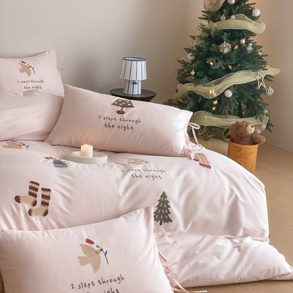 Sweet Xmas · 100s Long Staple Cotton Flannel Bedding Set