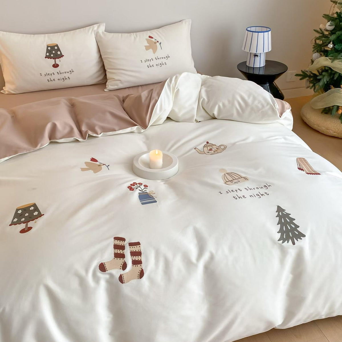 Sweet Xmas · 100s Long Staple Cotton Flannel Bedding Set