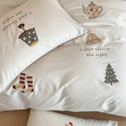 Sweet Xmas · 100s Long Staple Cotton Flannel Bedding Set