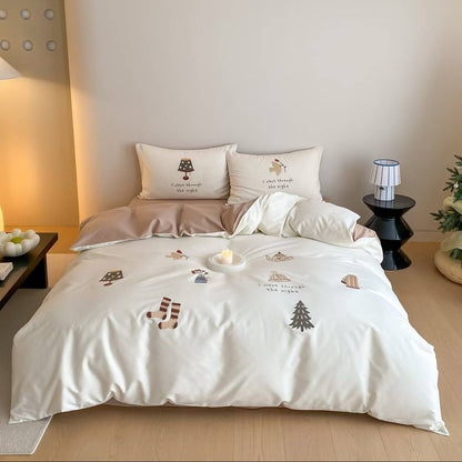 Sweet Xmas · 100s Long Staple Cotton Flannel Bedding Set
