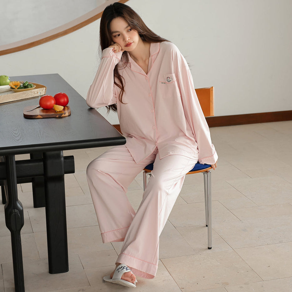 The Sleepy Pup · Couple Cotton Long Sleeve Pajama Set