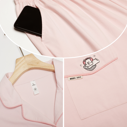 The Sleepy Pup · Couple Cotton Long Sleeve Pajama Set