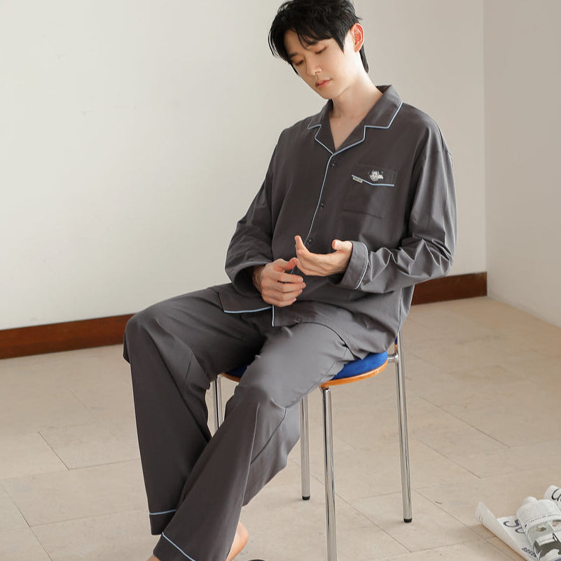 The Sleepy Pup · Couple Cotton Long Sleeve Pajama Set