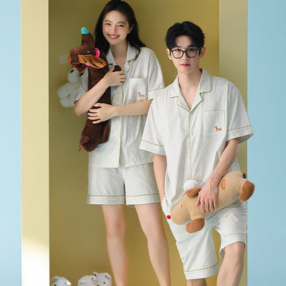 Tiny Dachshund · Couple Cotton Short Sleeve Pajama Set