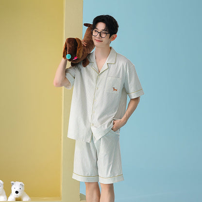 Tiny Dachshund · Couple Cotton Short Sleeve Pajama Set
